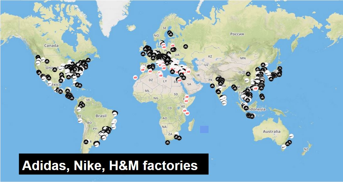 adidas locations worldwide